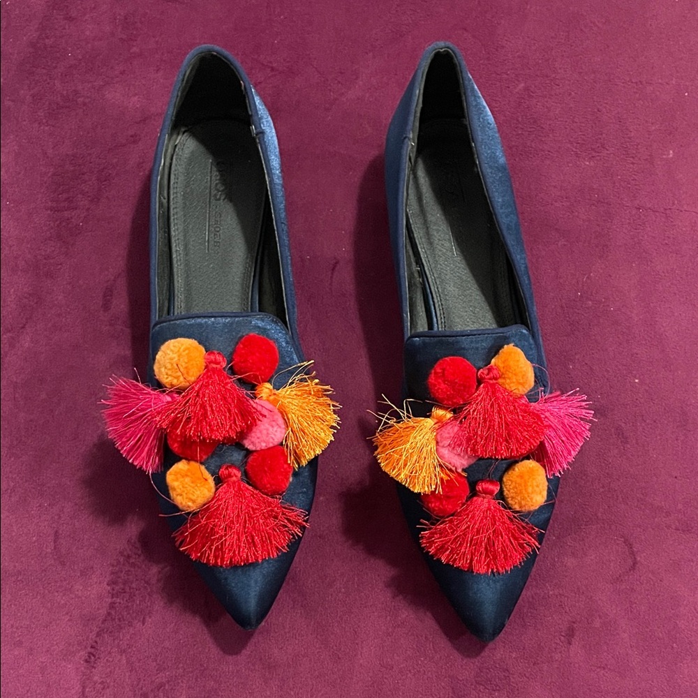 ASOS Colorful Pom-Pom Embellished Women's Flats